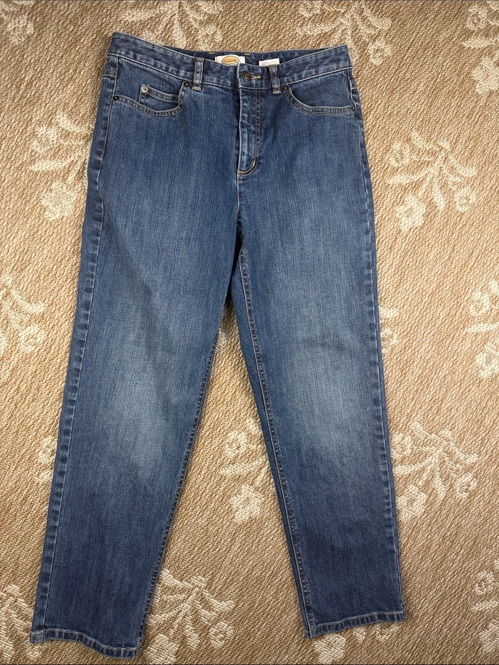 Talbots Women's Petite Straight-Leg Jeans in Medium Blue Wash